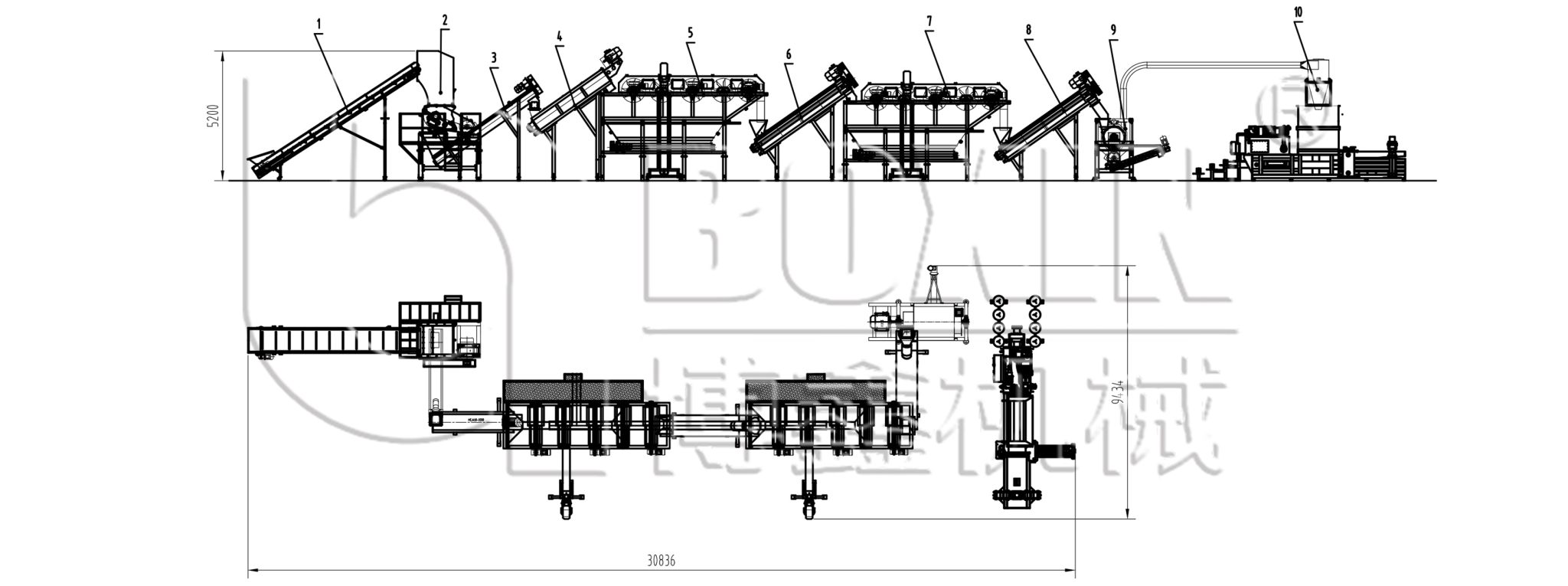 pp pe film washing line CAD